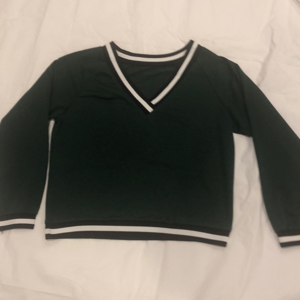 Forest Green V-neck top